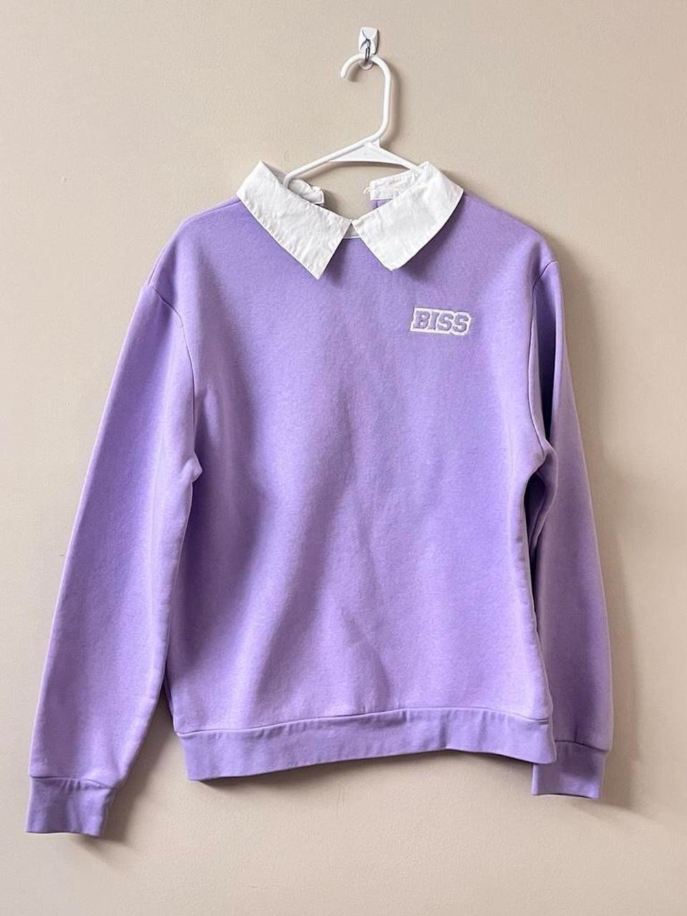 Stephanie Soo BISS Tennis Orchid Collard Crewneck Lavender Purple (Size S)